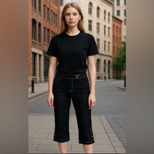 Bisou Bisou capri black jeans. Size 2.